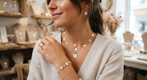 Découvrez l'élégance des bijoux en nacre blanche chez les gemmettes